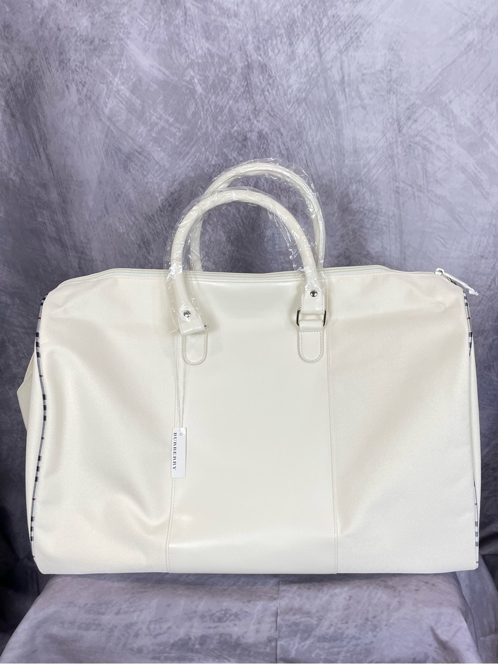 Burberry Fragrances White Large Weekender Duffel Bag